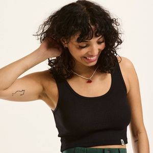 Lucy and Yak Josy Vest Top Organic Cotton Black XL